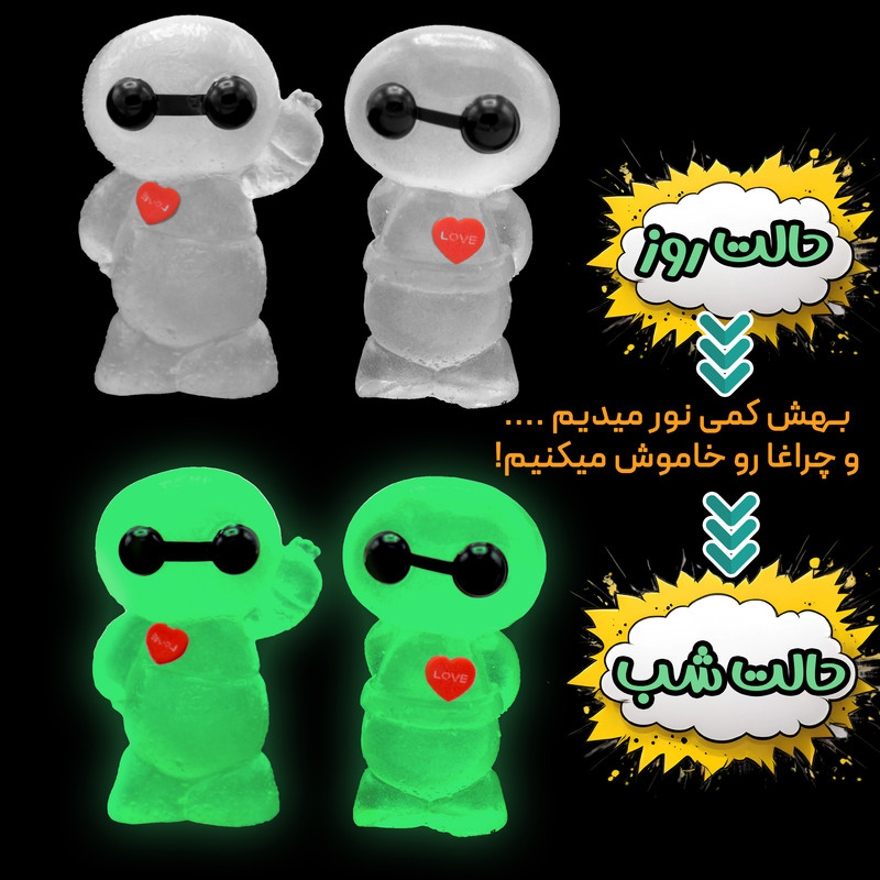مجسمه مدل شب تاب کد بیمکس BAYMAX ES بسته 2 عددی