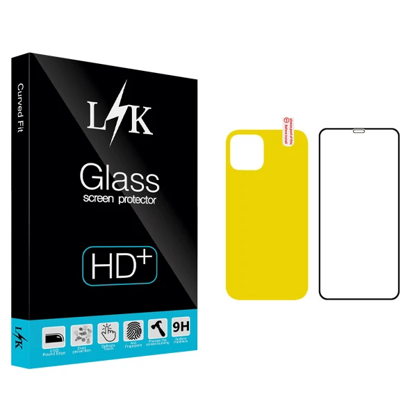 محافظ صفحه نمایش و پشت گوشی ال کی مدل Hard glass مناسب برای گوشی موبایل اپل Iphone 12