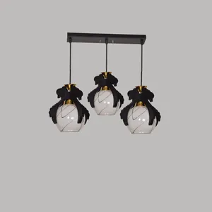 لوستر سه شعله مدل مرغابی طرح خطی کد 701