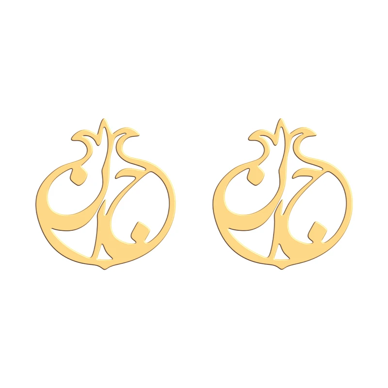 گوشواره میخی طلا 18 عیار زنانه نیکان گلد مدل انار 65989