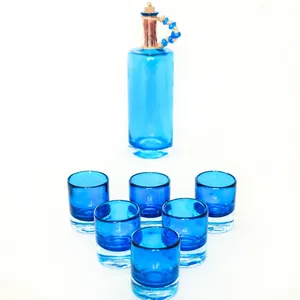 بطری و استکان گالری انار مدل باران مجموعه 7 عددی