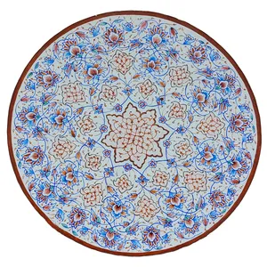 بشقاب میناکاری طرح گل و پرداز کد F20