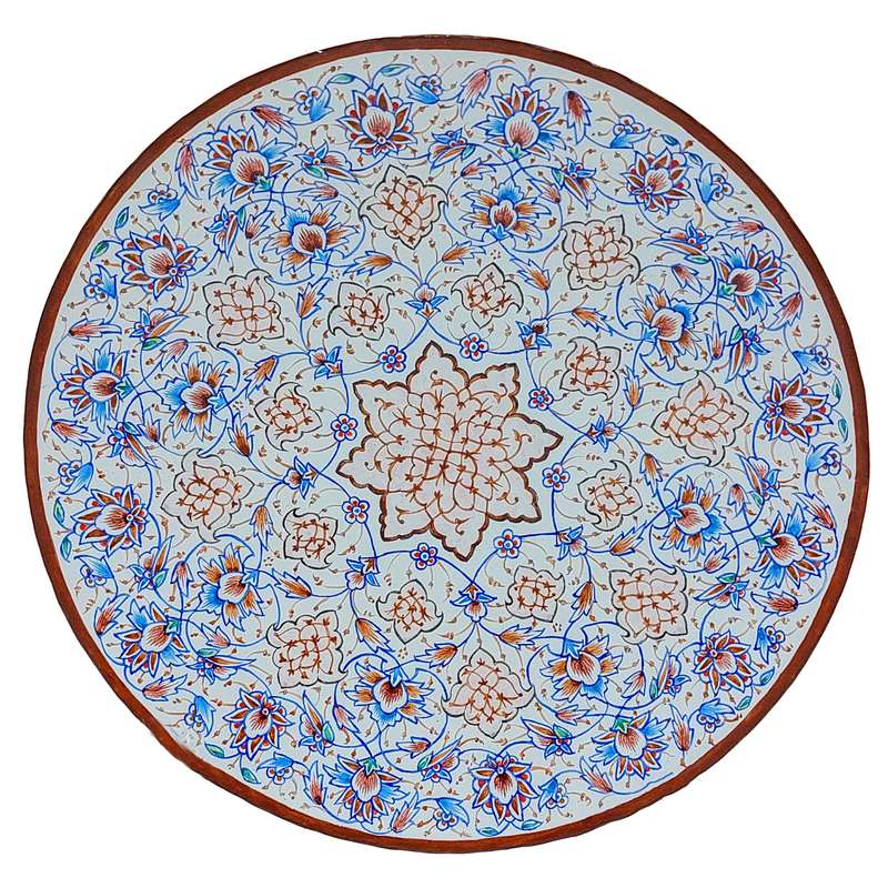 بشقاب میناکاری طرح گل و پرداز کد F20