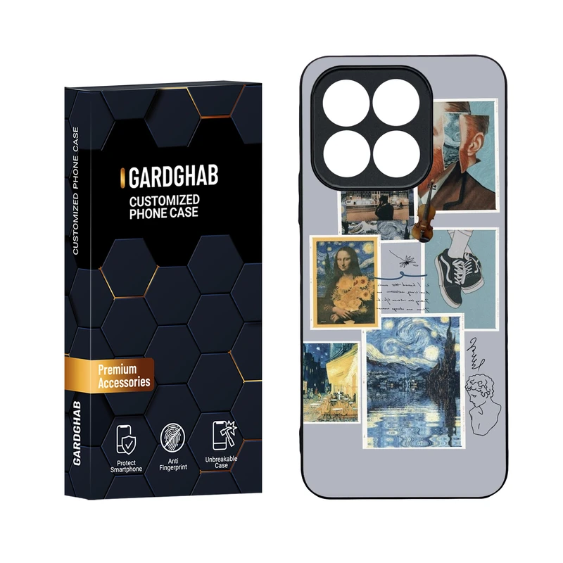 کاور گارد قاب مدل دورژله ای پشت گلس هنری مناسب برای گوشی موبایل  آنر X8b 4G