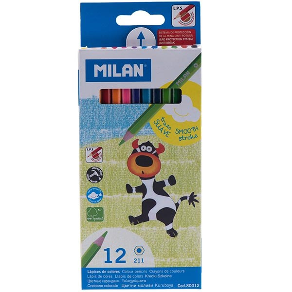 مداد رنگی 12 رنگ میلان مدل 211