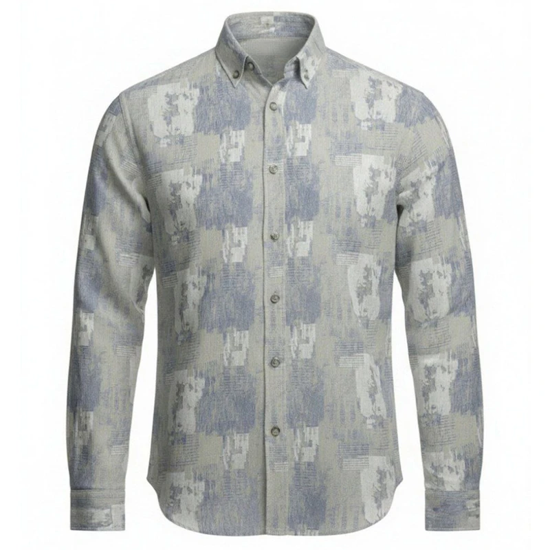 پیراهن آستین بلند یقه دکمه دار مردانه مدل مانترا