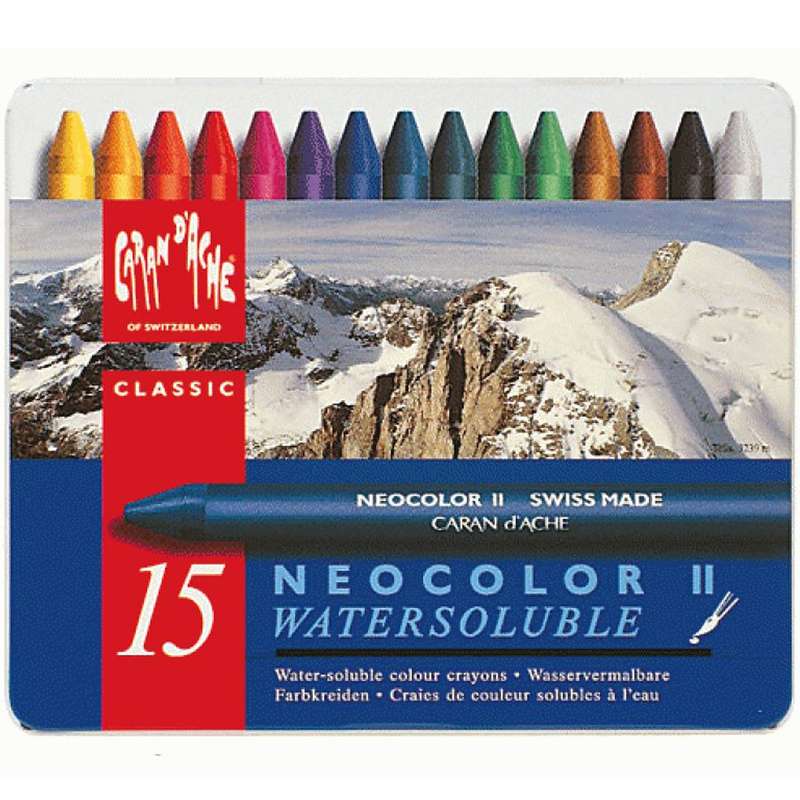 پاستل روغنی 15 رنگ Caran dAche سری Neocolor II مدل 315 پاستل روغنی 15 رنگ Caran d'Ache سری Neocolor II مدل 315