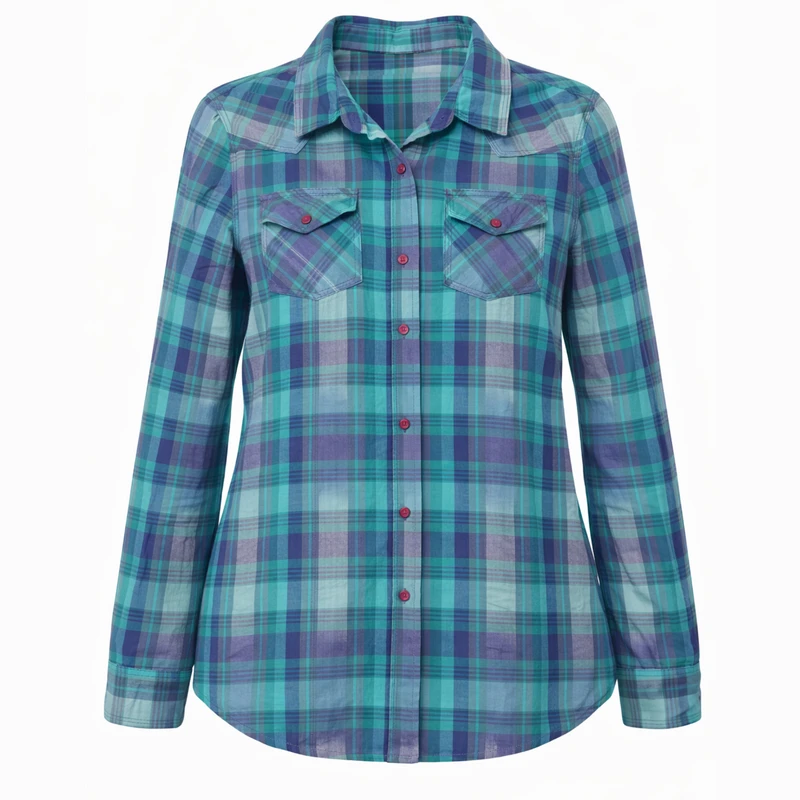 شومیز آستین بلند یقه برگردان زنانه مدل 2050