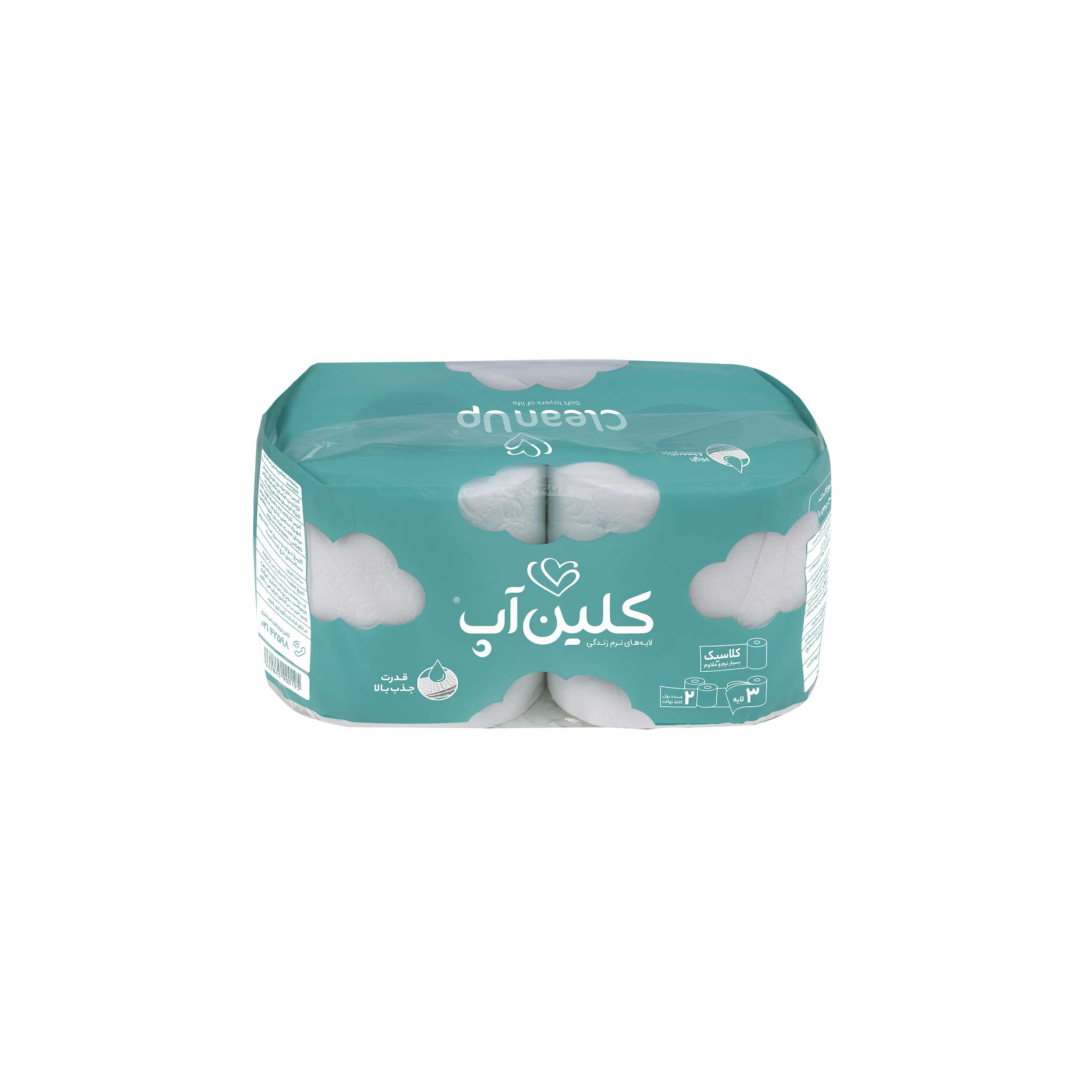 دستمال توالت کلین آپ مدل ابر بسته 2 عددی