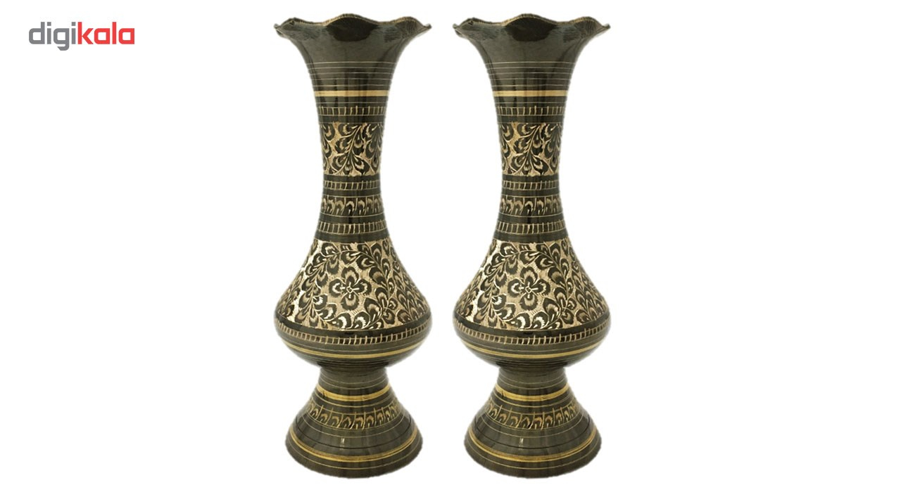 گلدان برنجی جام هنر مدل پاکیزه مجموعه دو عددی کد 8