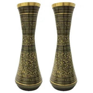 گلدان برنجی جام هنر مدل بوقی مجموعه دو عددی کد 8