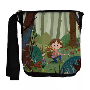 کیف دوشی بچگانه طرح دختربچه در جنگل کد dko24