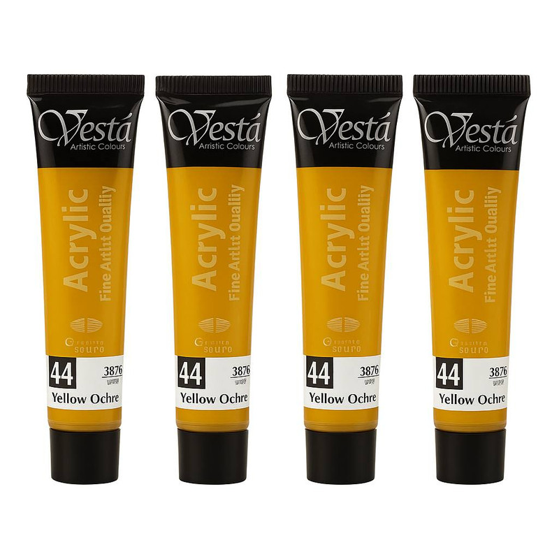رنگ اکریلیک وستا مدل ochre 44 حجم 21 میلی لیتر  بسته 4 عددی