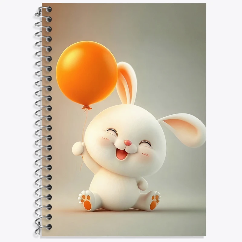 دفتر زبان 50 برگ خندالو مدل دو خط طرح خرگوش کیوت کد N4086