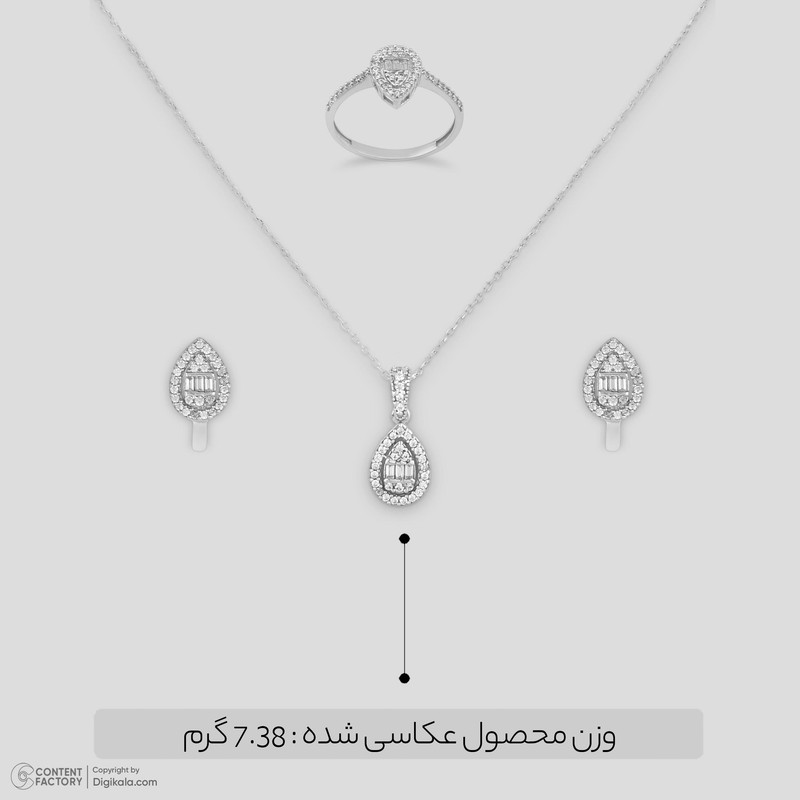 نیم ست طلا 18 عیار زنانه گلدم مدل اتمی CZ-04