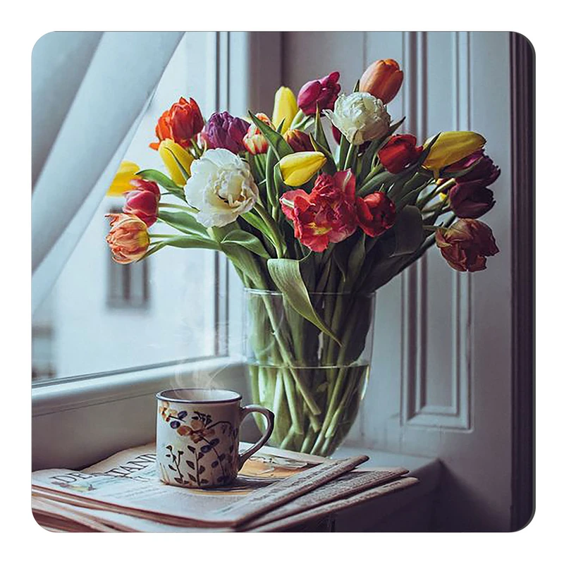 	 مگنت طرح نوشیدنی داغ و گل لاله کد wmg2555