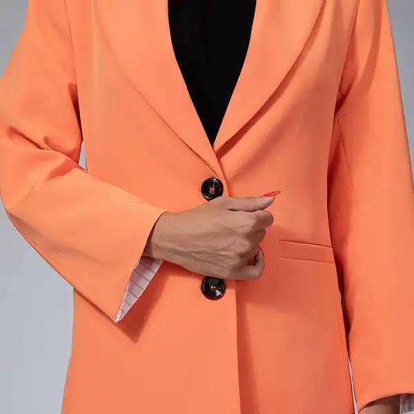مانتو کتی زنانه برنس مدل کارولین رنگ نارنجی