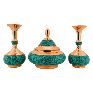 ست سه تکه شکلات خوری و گلدان فیروزه کوبی حامد کریمی کدhf119-200