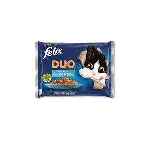 پوچ گربه فلیکس مدل Duo با طعم ماهی وزن 340 گرم