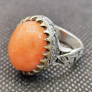 انگشتر نقره مردانه مدل سنگ در حسینی کد 533