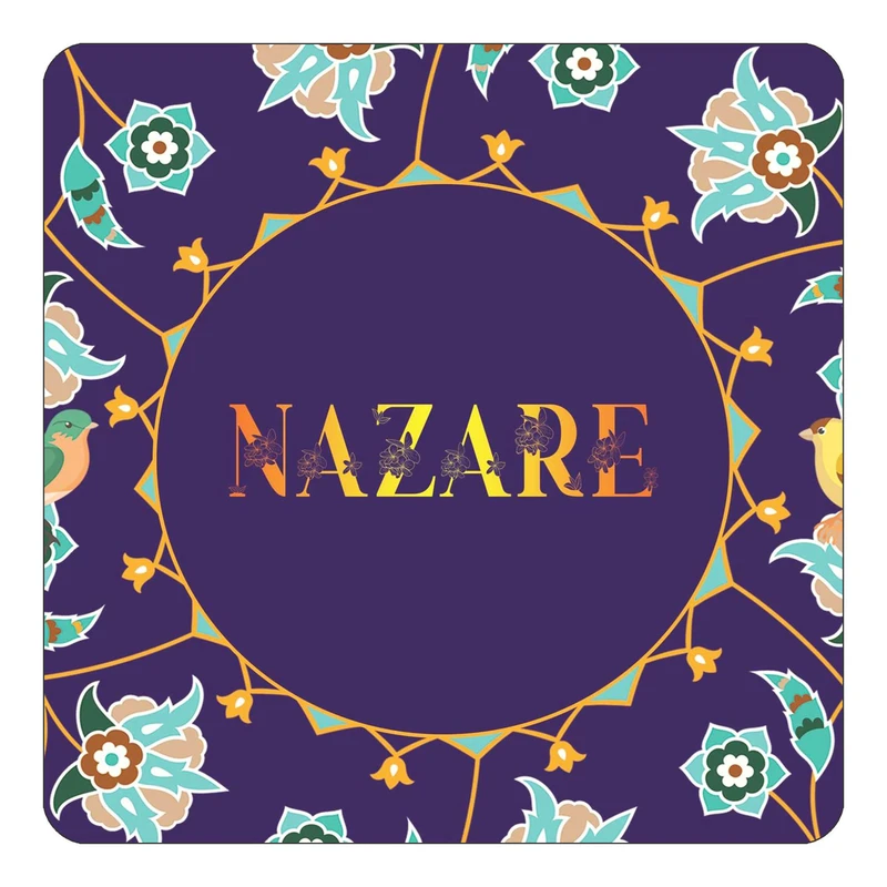 مگنت کاکتی طرح اسم نظاره nazare مدل گل و بلبل کد mg16275