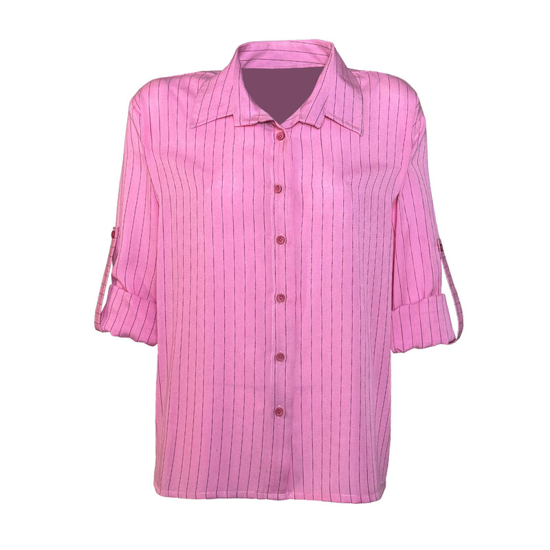 شومیز آستین بلند زنانه کد 7036 رنگ صورتی