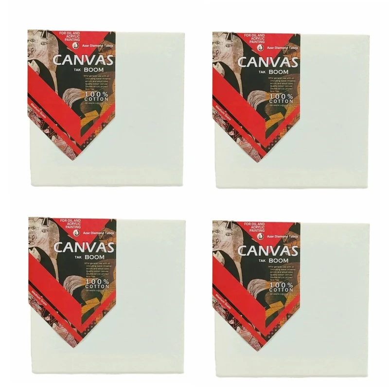 بوم نقاشی مربع آذر دایموند تبریز مدل کانواس سایز 30 × 30 سانتی‌متر بسته 4 عددی