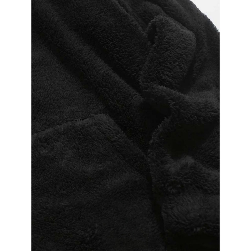 ست هودی و شلوار زنانه مدل تدی رنگ مشکی