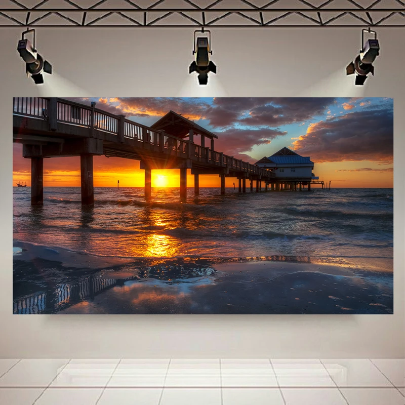 تابلو شاسی طرح طبیعت مدل غروب و ساحل کد AR6260