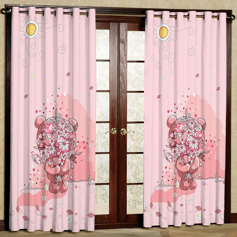 پرده مدل مخمل پانچی طرح کودک کد 1177T2 سایز 200x140 سانتی متر