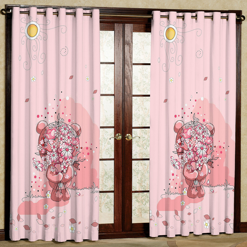 پرده مدل مخمل پانچی طرح کودک کد 1177T2 سایز 200x140 سانتی متر