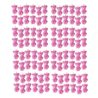 شمع دست ساز مدل استوانه ای طرح خرس تدی مجموعه 80 عددی