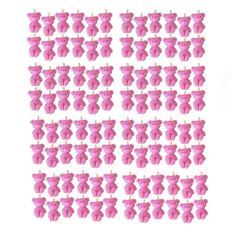 شمع دست ساز مدل استوانه ای طرح خرس تدی مجموعه 80 عددی