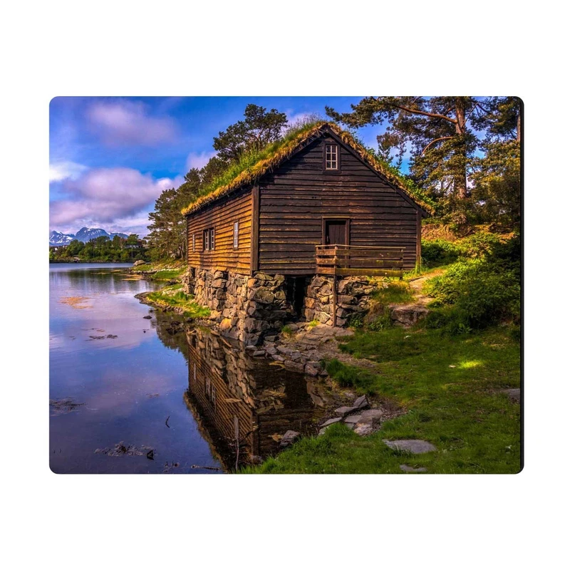 ماوس پد طرح کلبه جنگلی مدل MPE347