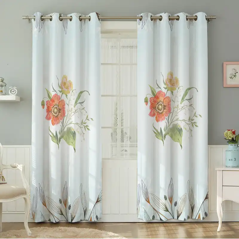 پرده نیروانا طرح گل مدل مخمل کد 8913 سایز 140×280 سانتی متر