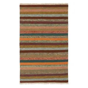 گلیم دستبافت یک متری مدرن فرش مدل راه راه اسپرت کد 2240