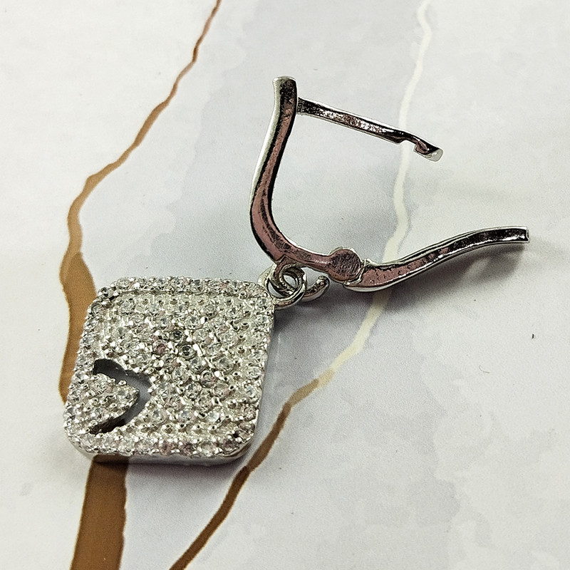 گوشواره نقره زنانه سلین کالا مدل لوزی کد 10