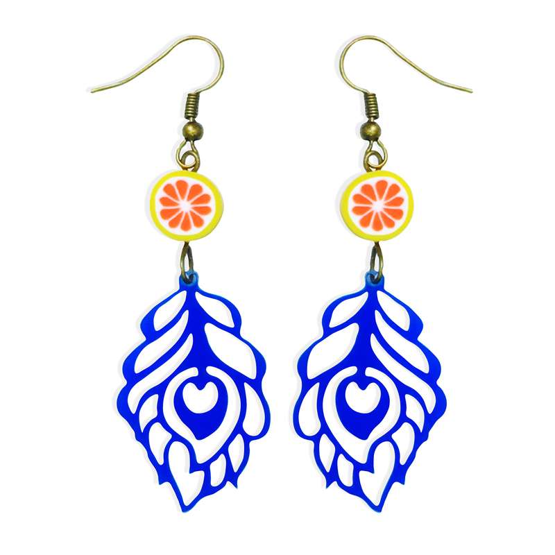 گوشواره دخترانه طرح پر کد BF-01 گوشواره دخترانه طرح پر کد BF-01