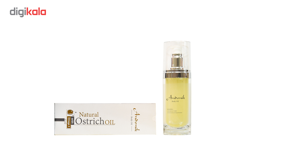 روغن بدن شتر مرغ آندونیک مدل پمپی حجم 60 میلی لیتر