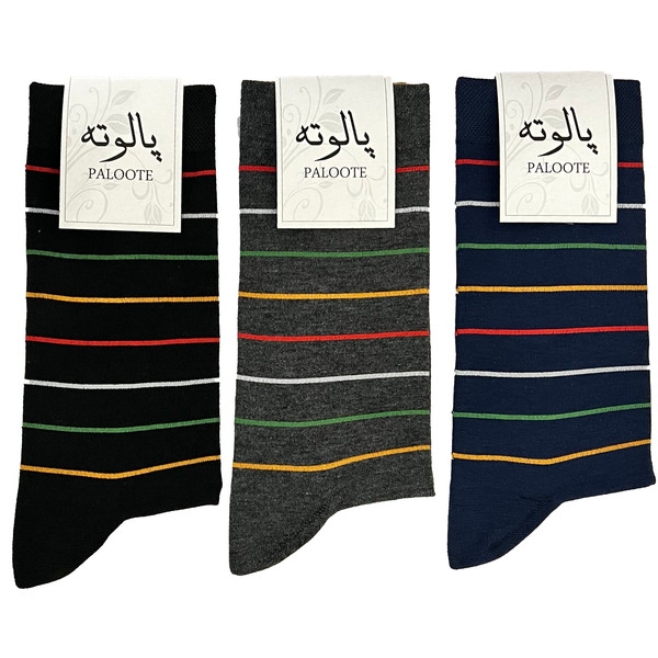 جوراب مردانه پالوته مدل PLT-P2 مجموعه 3 عددی