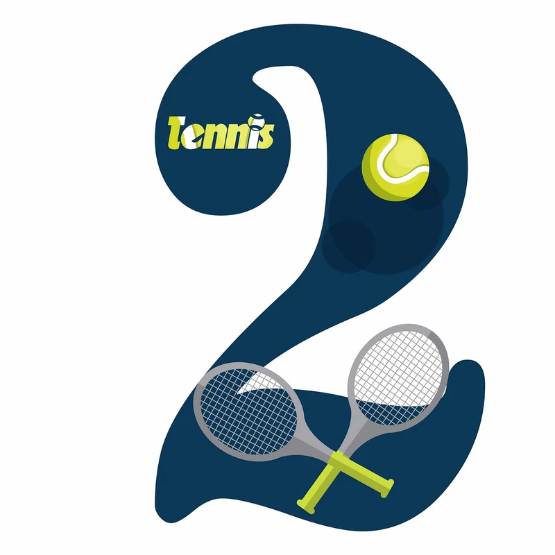 استند رومیزی تولد مدل عدد 2 طرح تنیس کد 1355