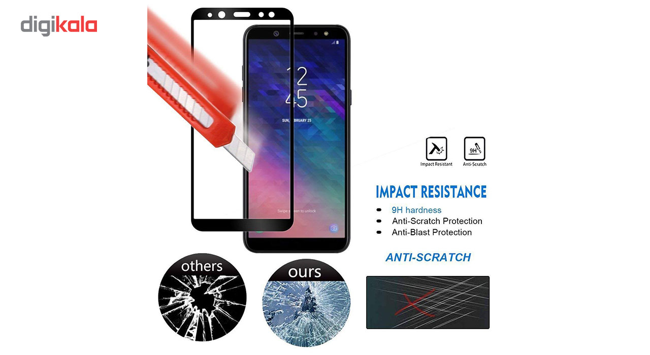 محافظ صفحه نمایش تمام چسب مدل Full Glue مناسب برای گوشی سامسونگ A6 plus