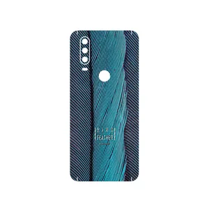 MAHOOT Turquoise feathers Cover Sticker for Motorola One Action