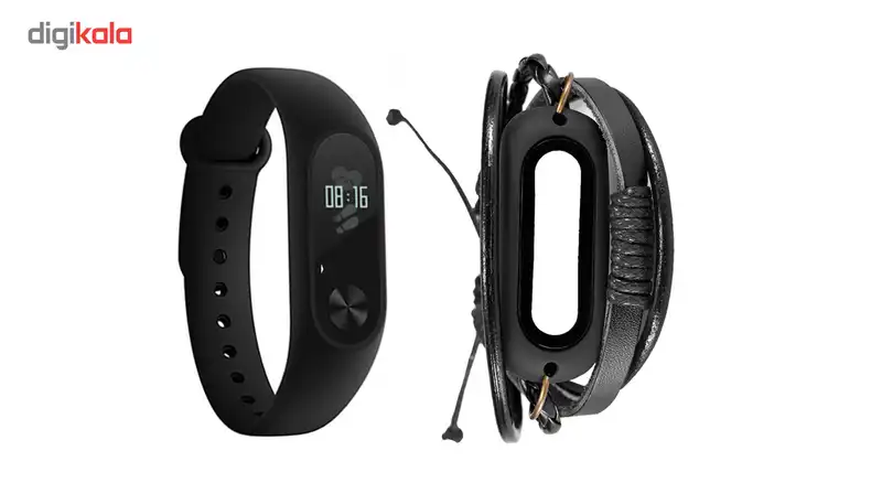 مچ بند هوشمند شیائومی مدل Mi Band 2 به همراه بند چرمی Fantasy سایز mm 125-165
