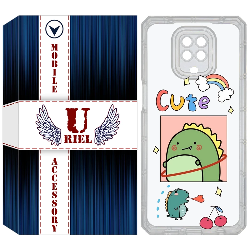 کاور یوریل قاب مدل Clear کد 20 طرح دایناسور مناسب برای گوشی موبایل شیائومی Redmi Note 9S / Note 9 Pro / Note 9 Pro Max
