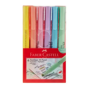ماژیک علامت گذار فابر کاستل مدل Textliner 38 Pastel بسته 6 عددی