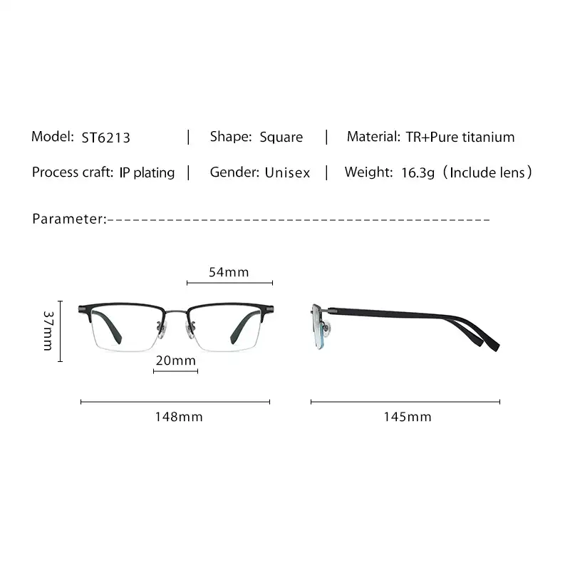 فریم عینک طبی مدل مستطیلی کد ST6213B