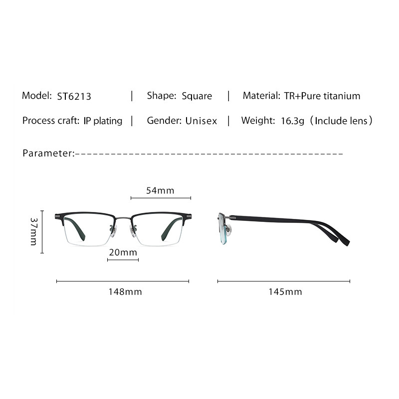فریم عینک طبی مدل مستطیلی کد ST6213G