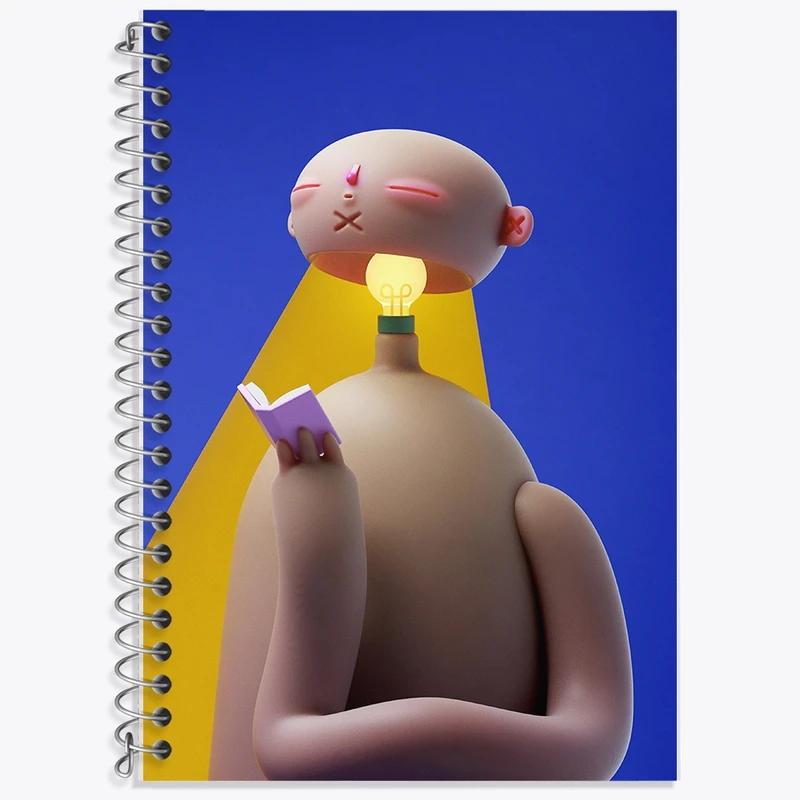 دفتر زبان 50 برگ خندالو مدل سه خط طرح عشق کتاب کد F8