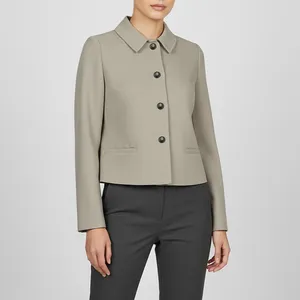 کت زنانه سرژه مدل 212281 رنگ خاکی